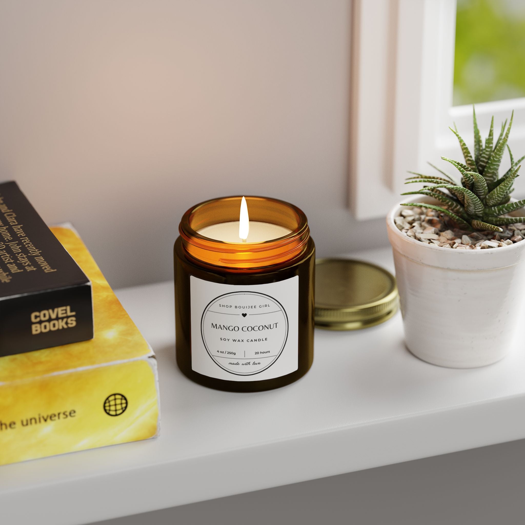 Mango Coconut Soy Candle — Coconut Apricot Scented Jar (4 oz & 9 oz)