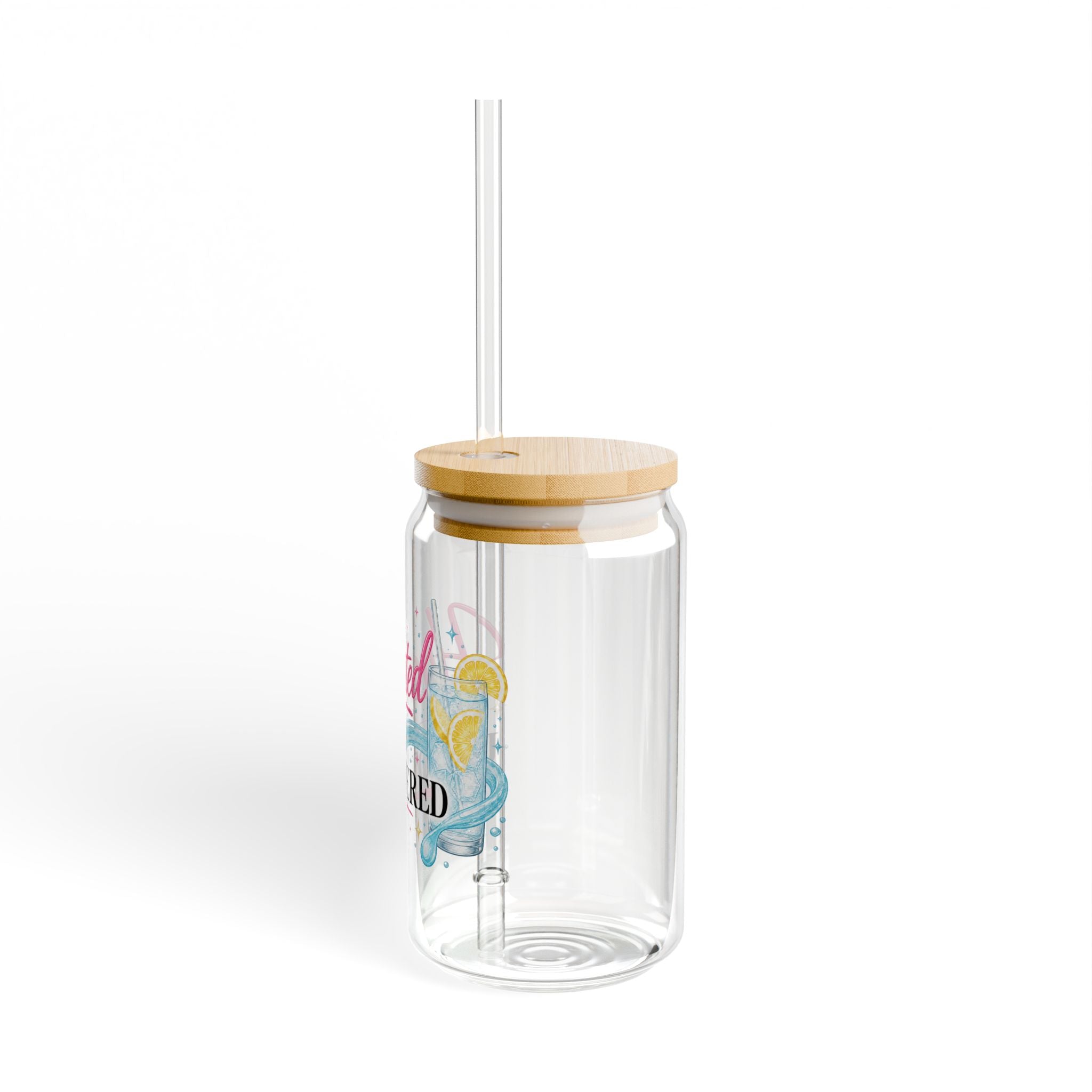Hydrated & Unbothered 16oz Glass Can Tumbler with Straw