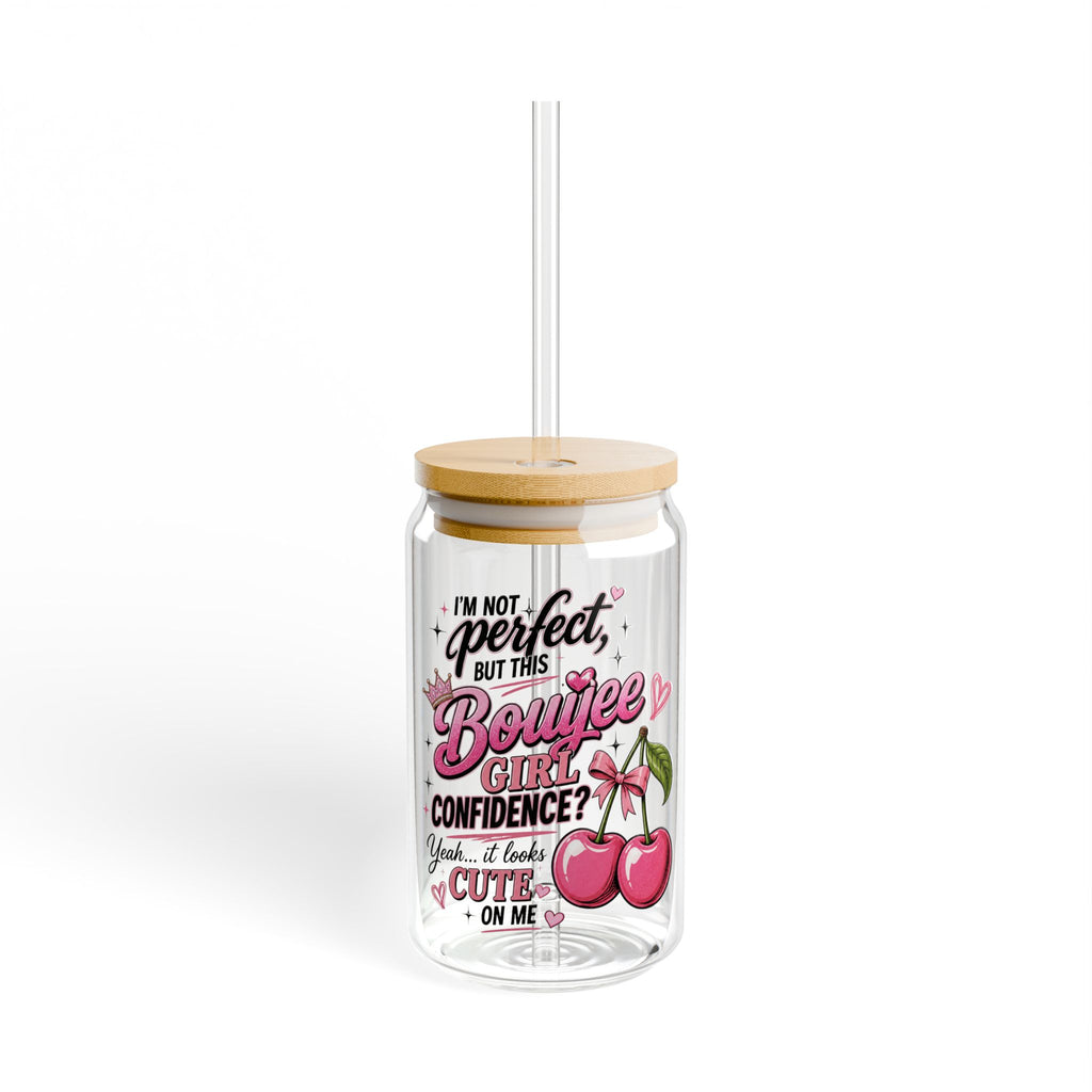 Bouijee Girl Confidence Sipper Glass — 16oz