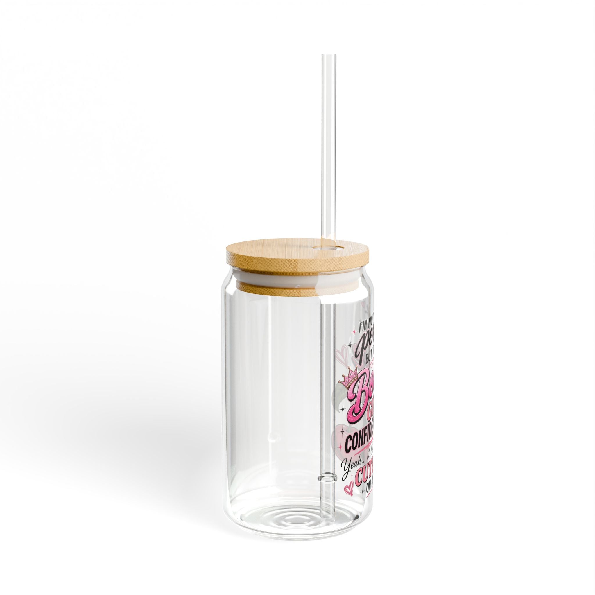 Bouijee Girl Confidence Sipper Glass — 16oz