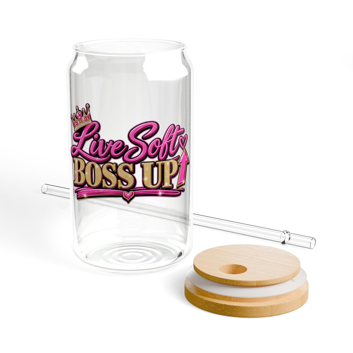 Live Soft Boss Up 16 oz Sipper Glass