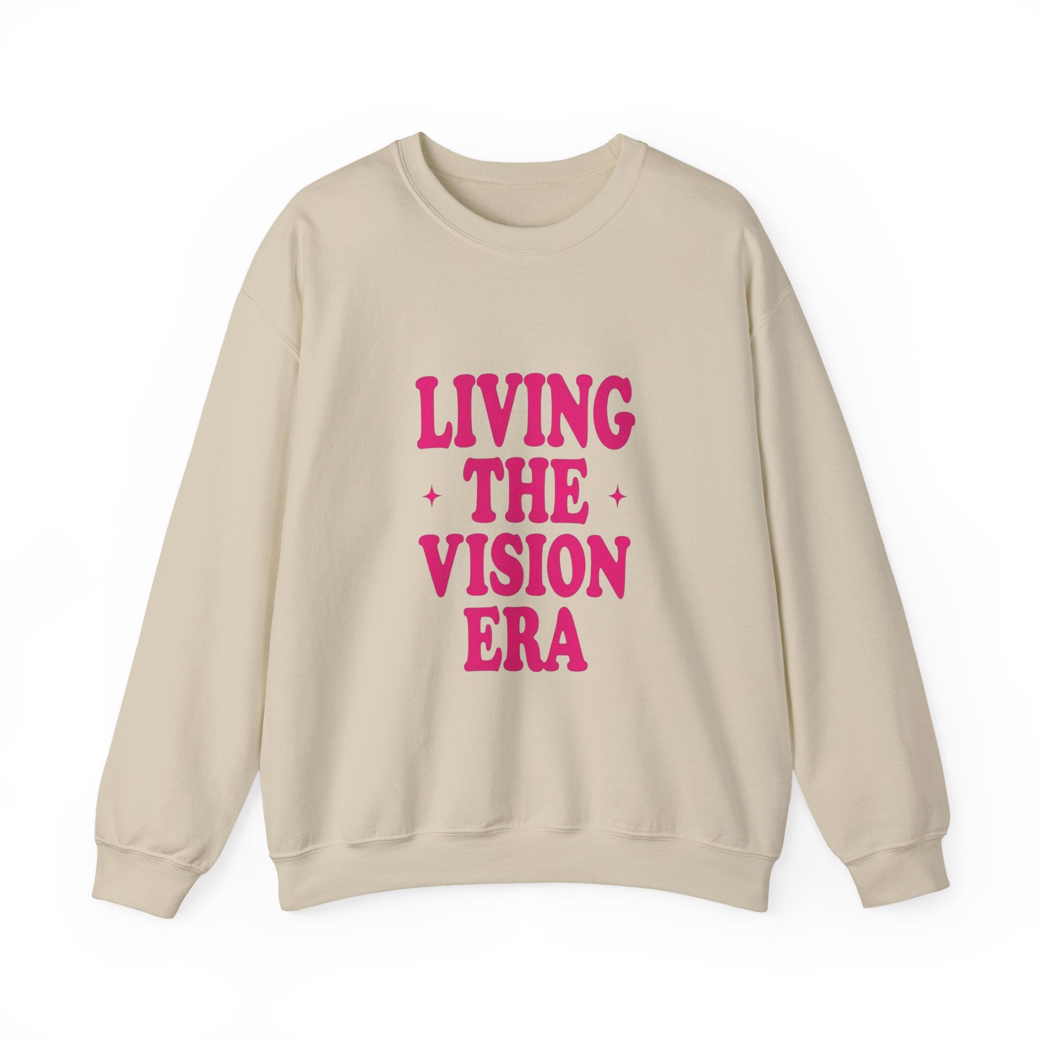 Living The Vision Era Sweatshirt | Y2K slogan, nostalgic typography
