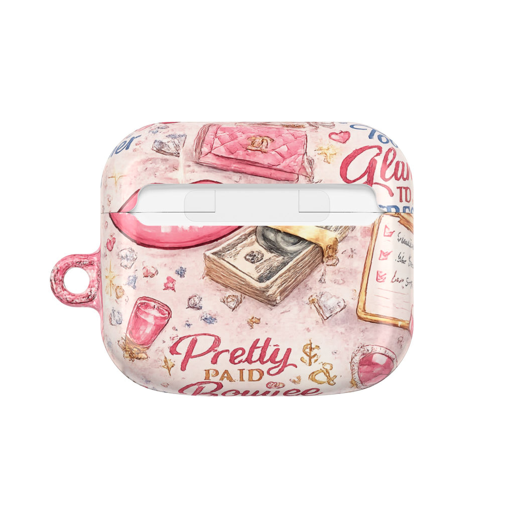 Pretty Paid Pink Glam Wallet & Lip AirPod Case
