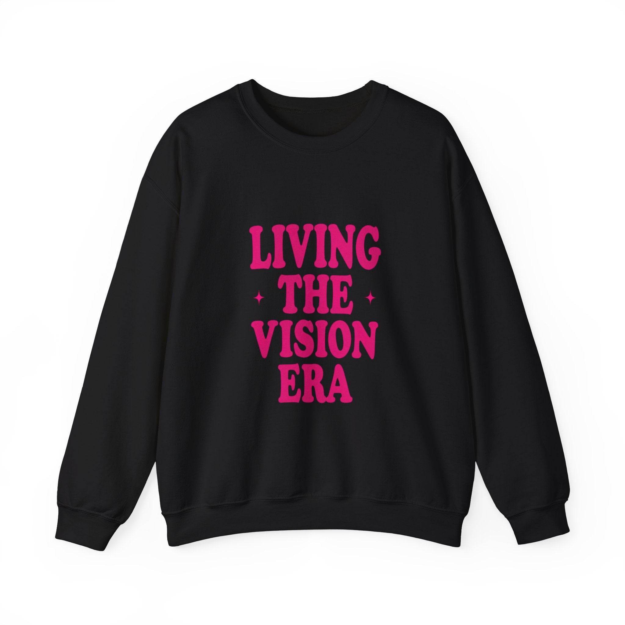 Living The Vision Era Sweatshirt | Y2K slogan, nostalgic typography