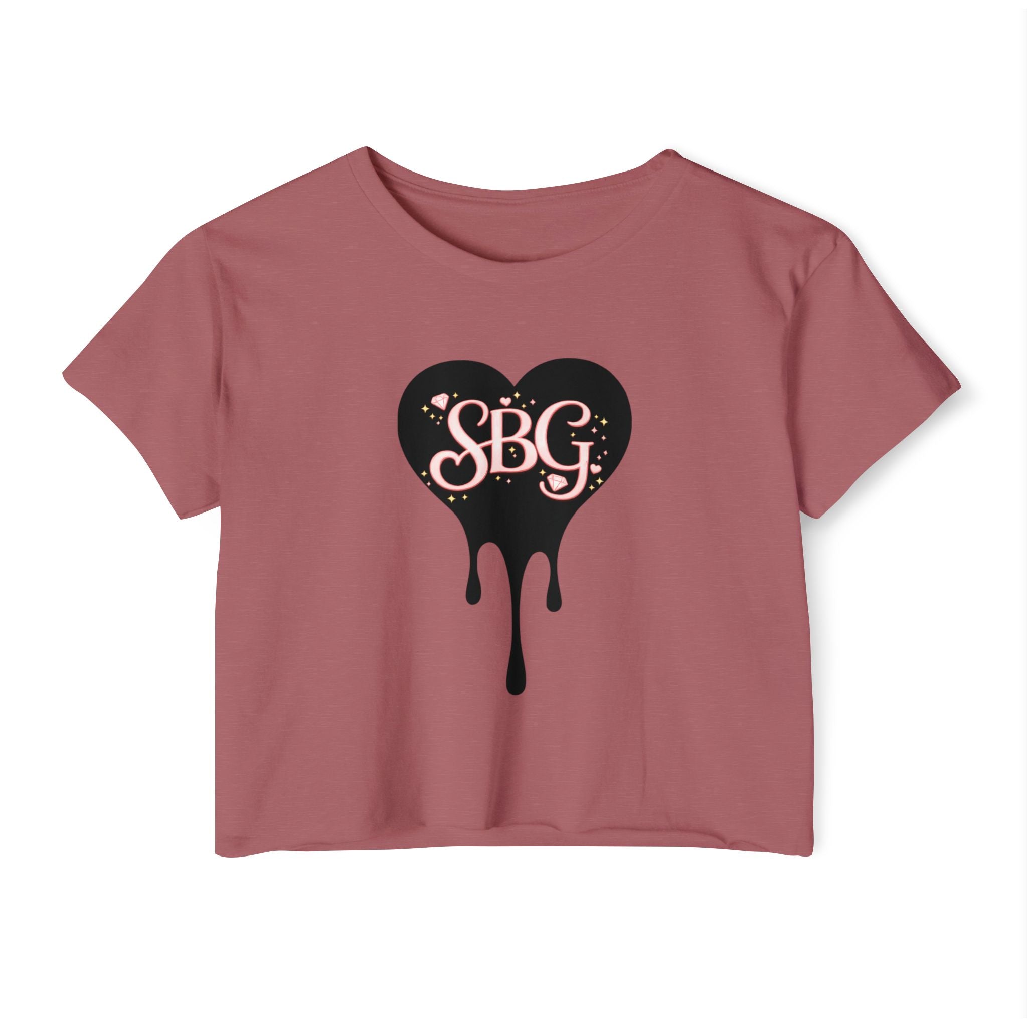 SBG Drip Heart Crop Top