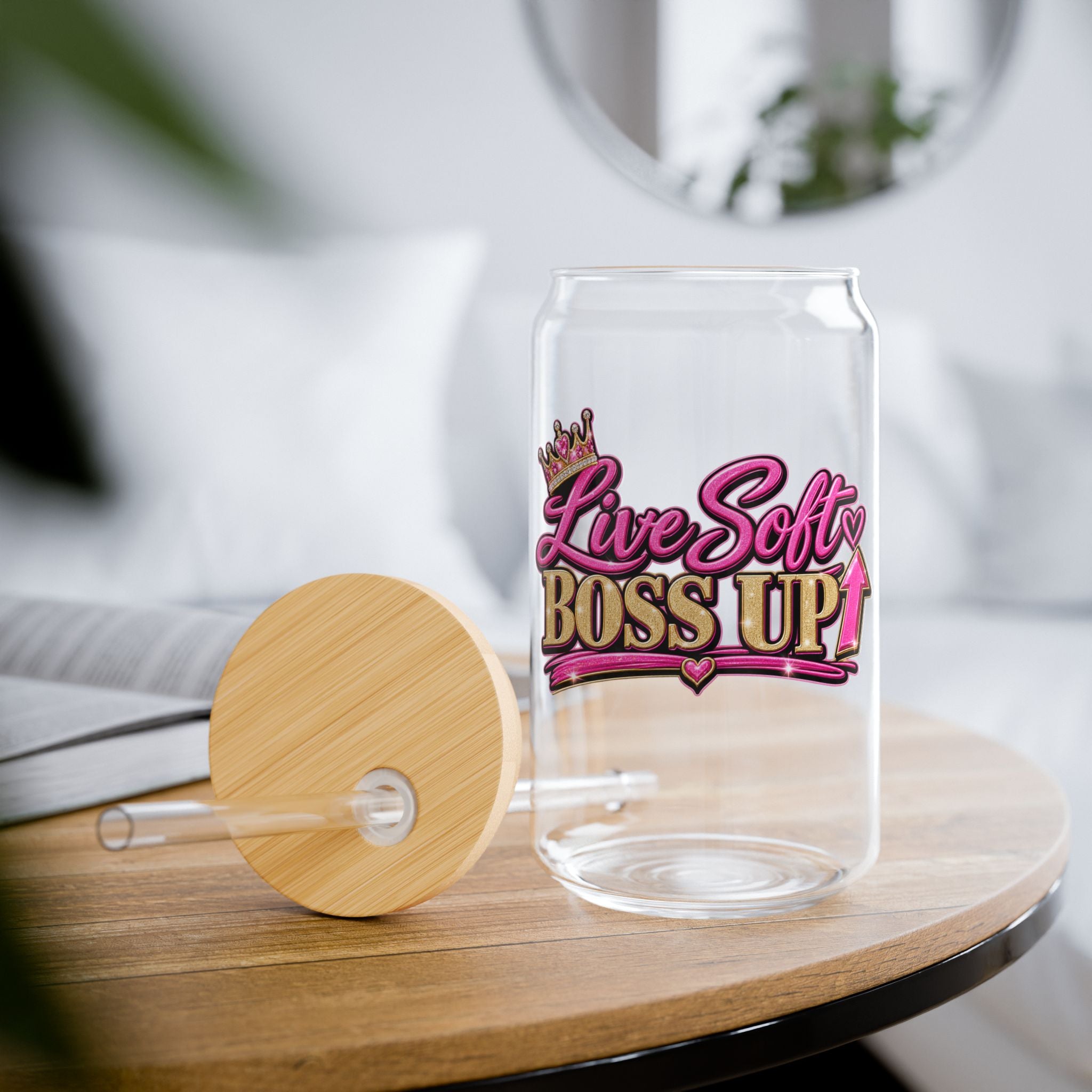 Live Soft Boss Up 16 oz Sipper Glass