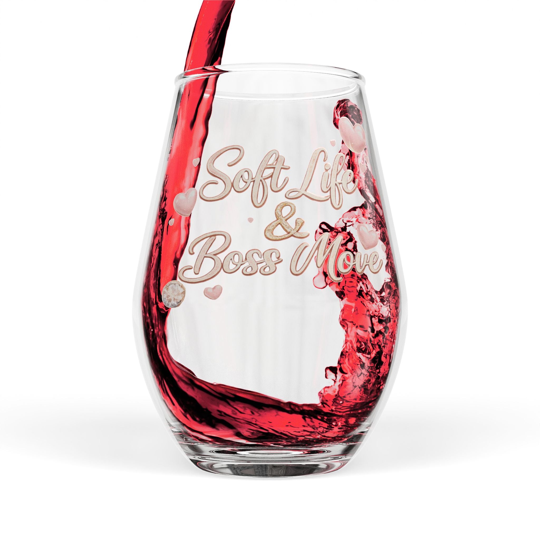 Soft Life & Boss Moves Stemless Wine Glass — 11.75oz