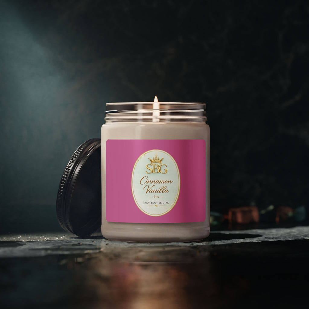 Cinnamon Vanilla Soy Candle — 9oz Scented Jar