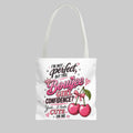 Bouijee Girl Confidence Cherry Tote Bag - Cute Pink Graphic Tote
