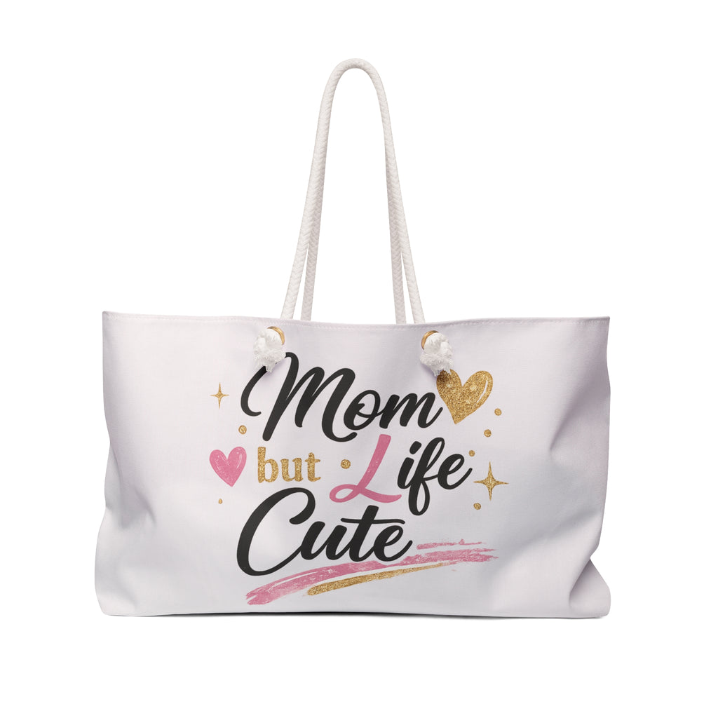Mom Life but Cute Heart Travel Tote Bag