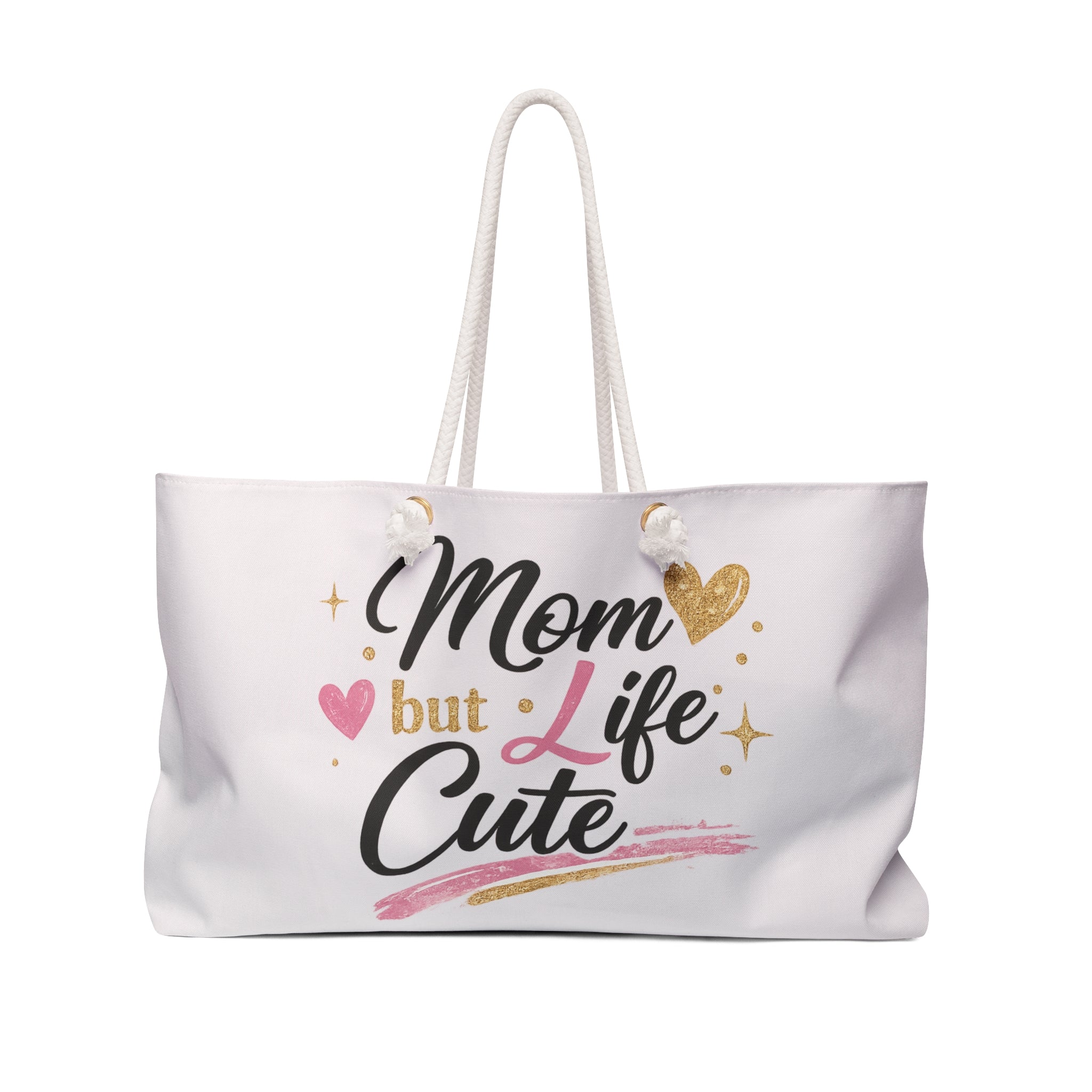 Mom Life but Cute Heart Travel Tote Bag