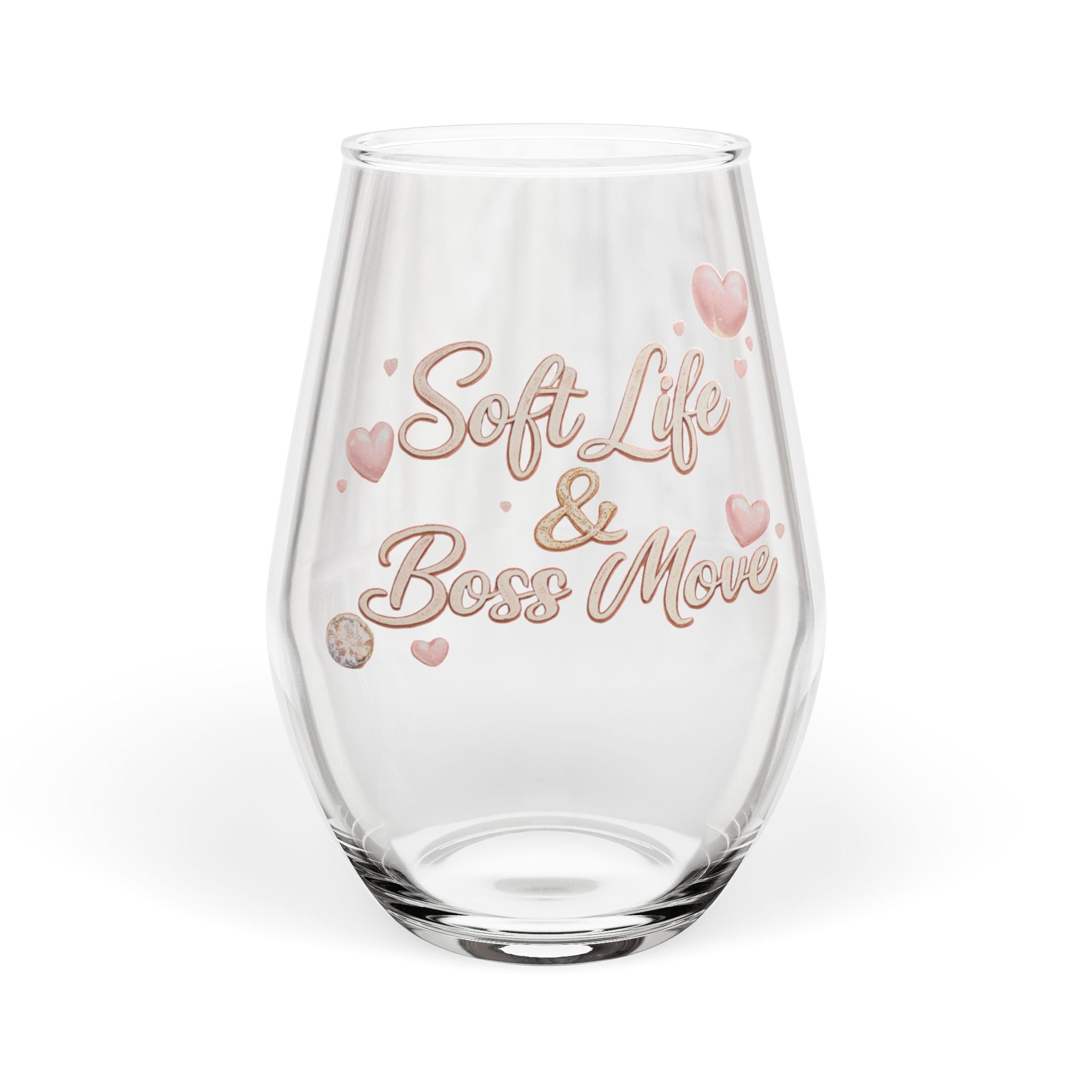 Soft Life & Boss Moves Stemless Wine Glass — 11.75oz