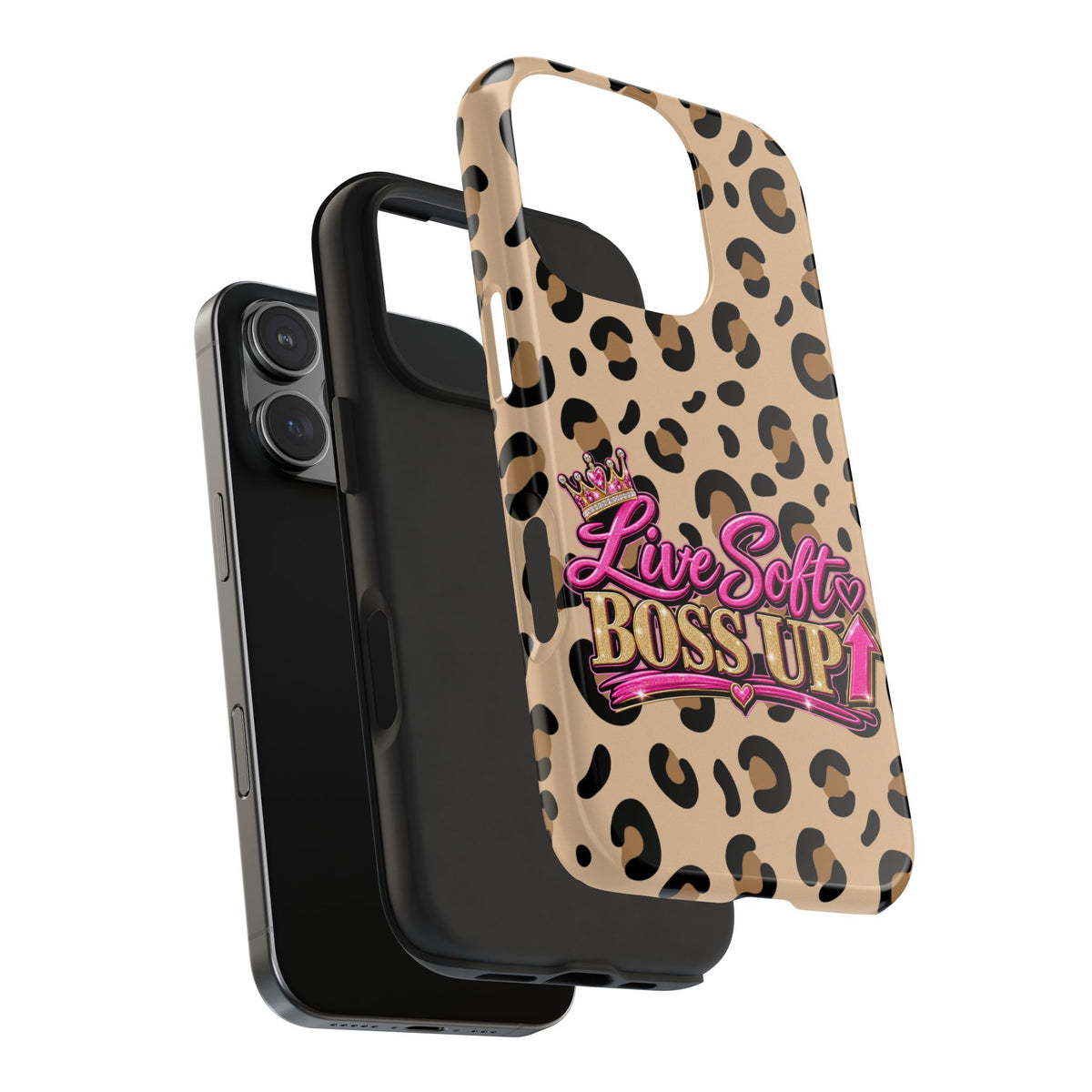 Live Soft Boss Up Leopard Phone Case