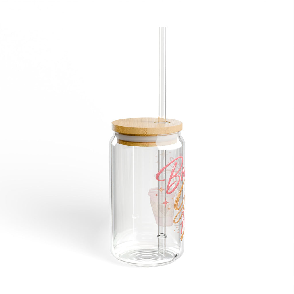 Bouijee Girl Fuel Glass Canister Tumbler with Straw – 16oz