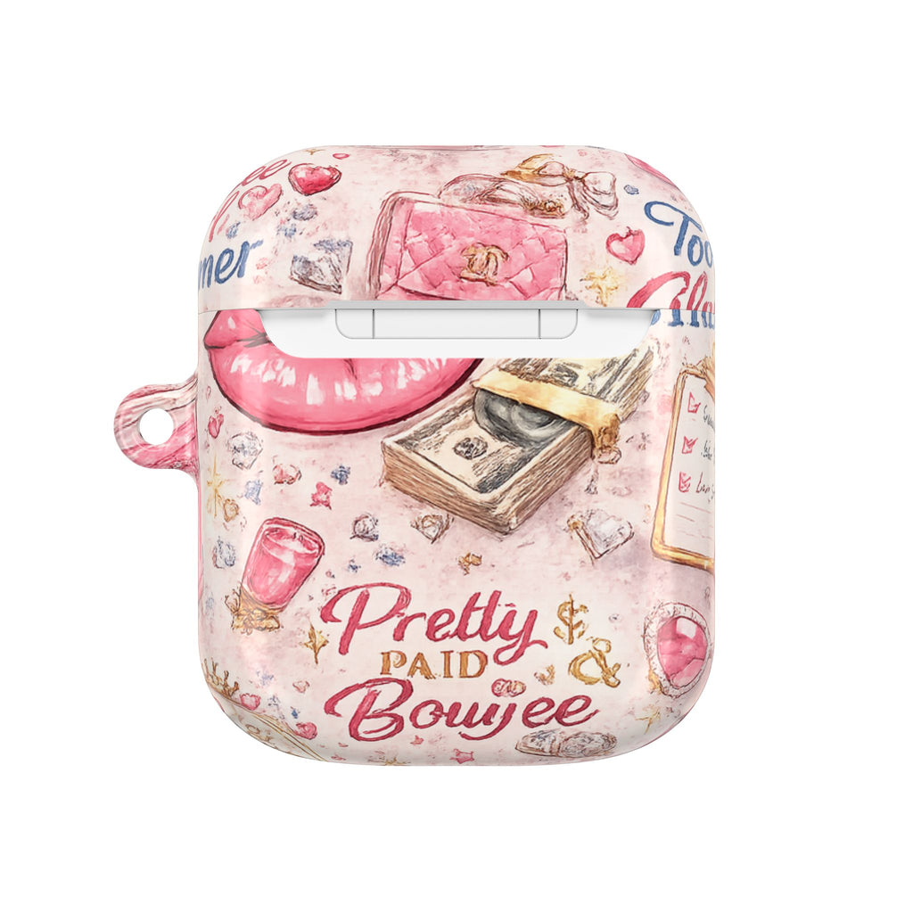 Pretty Paid Pink Glam Wallet & Lip AirPod Case