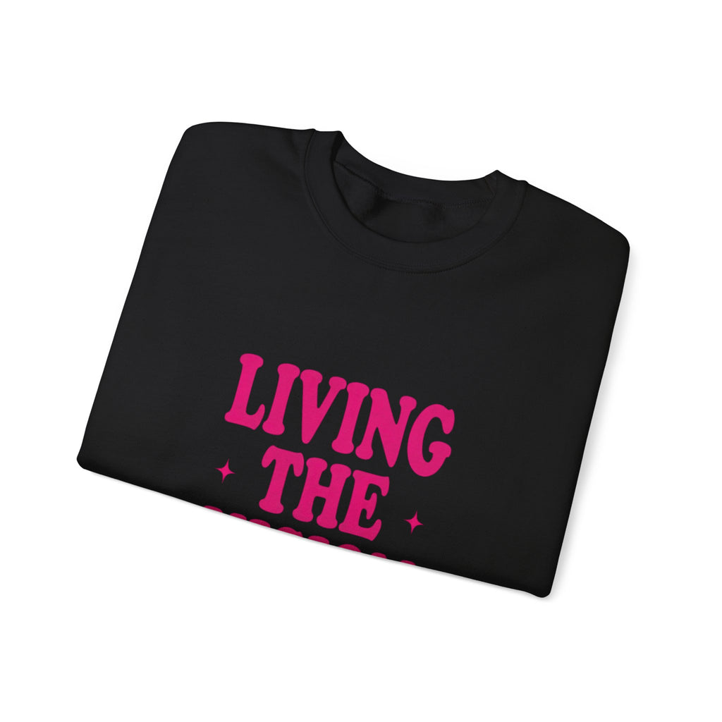 Living The Vision Era Sweatshirt | Y2K slogan, nostalgic typography
