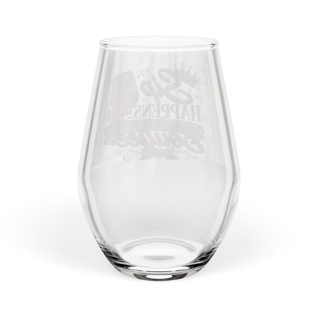 Sip Happens but Make it Bouijee Stemless Wine Glass