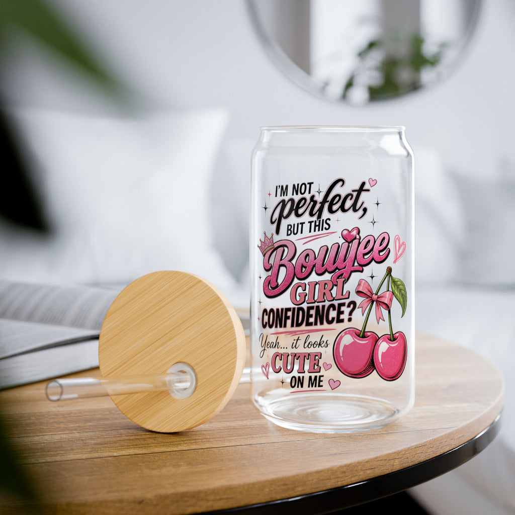 Bouijee Girl Confidence Sipper Glass — 16oz