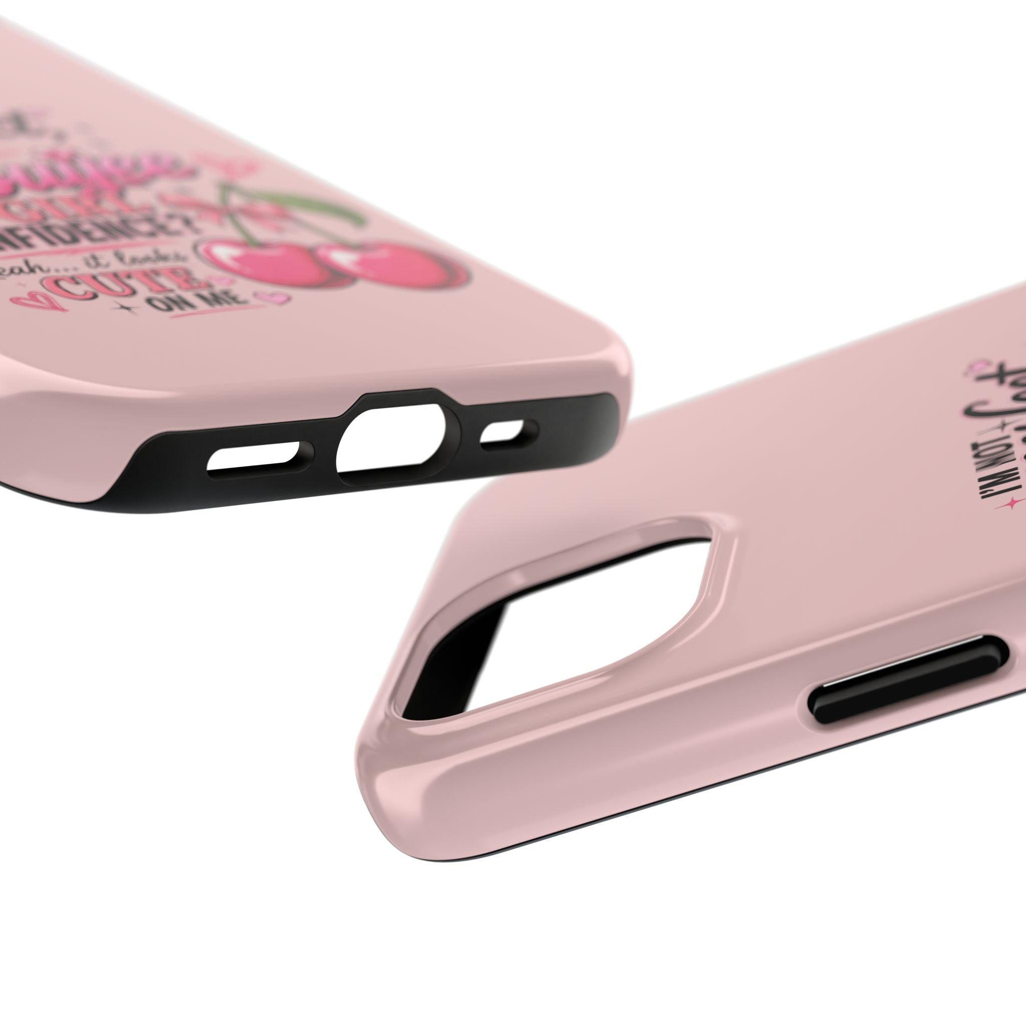 Bouijee Girl Tough Junk Phone Case — Pink Cherry Confidence