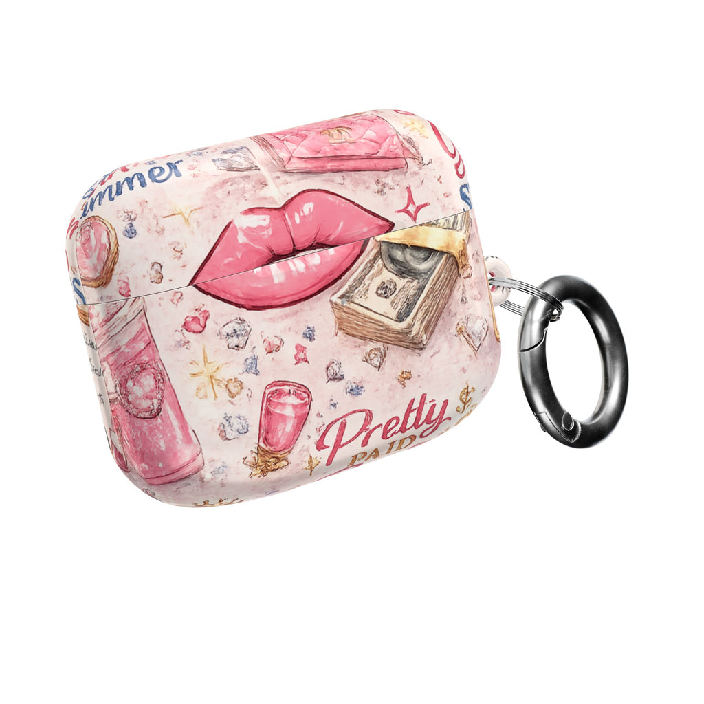 Pretty Paid Pink Glam Wallet & Lip AirPod Case
