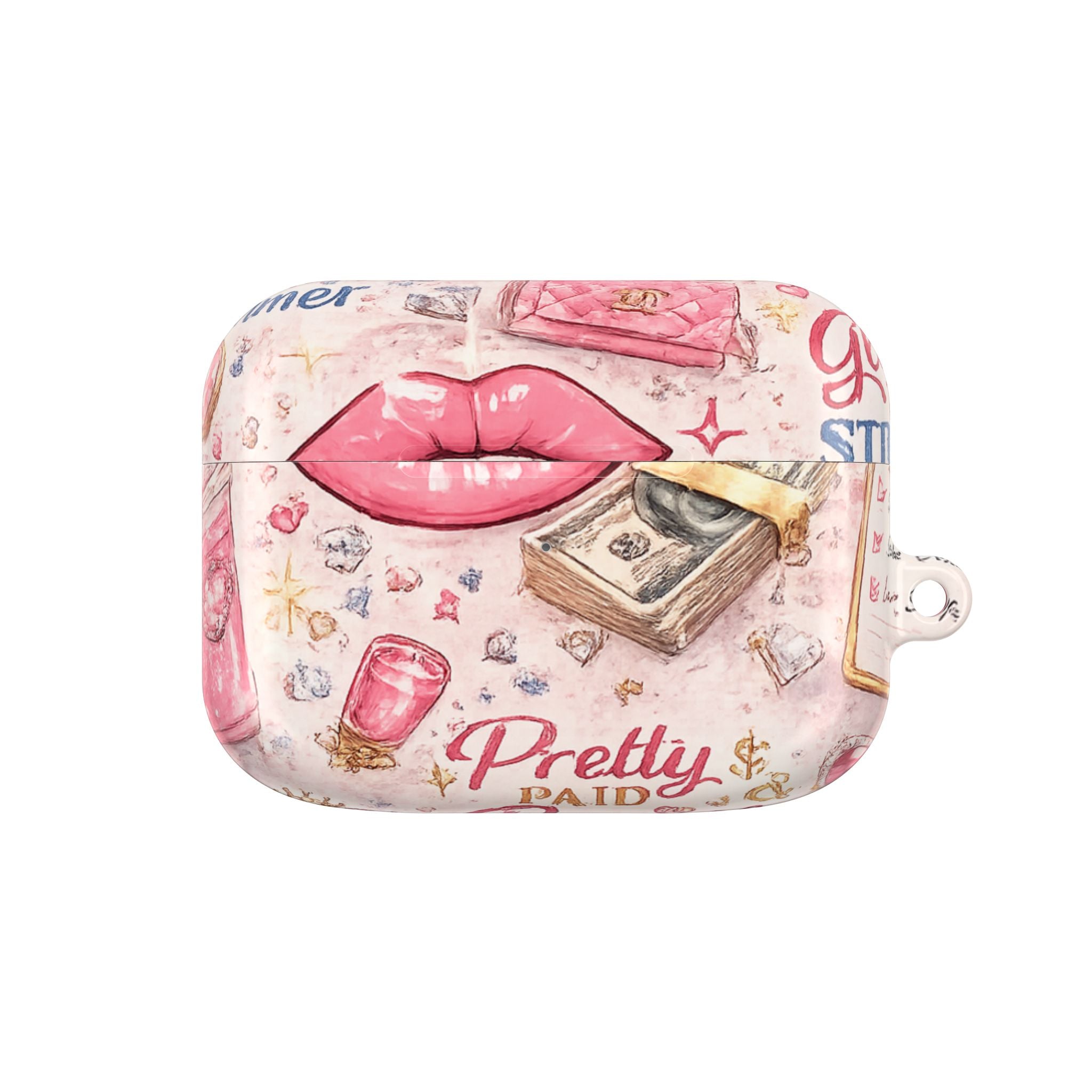 Pretty Paid Pink Glam Wallet & Lip AirPod Case