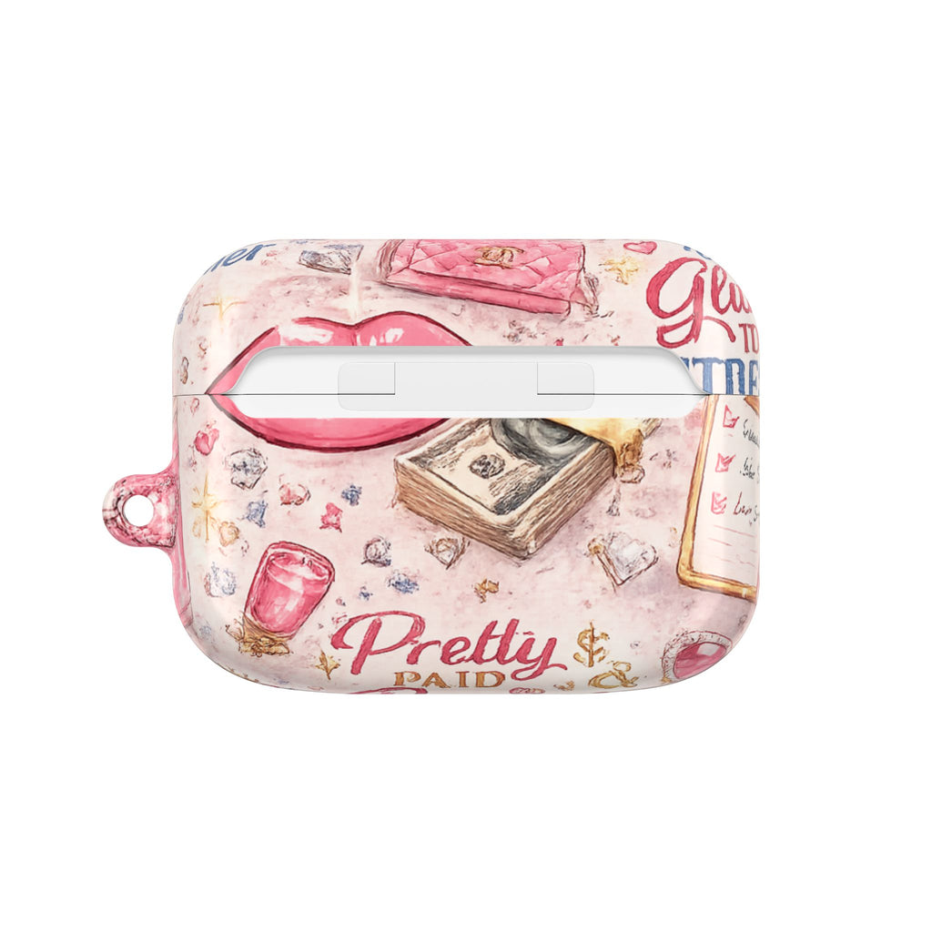 Pretty Paid Pink Glam Wallet & Lip AirPod Case