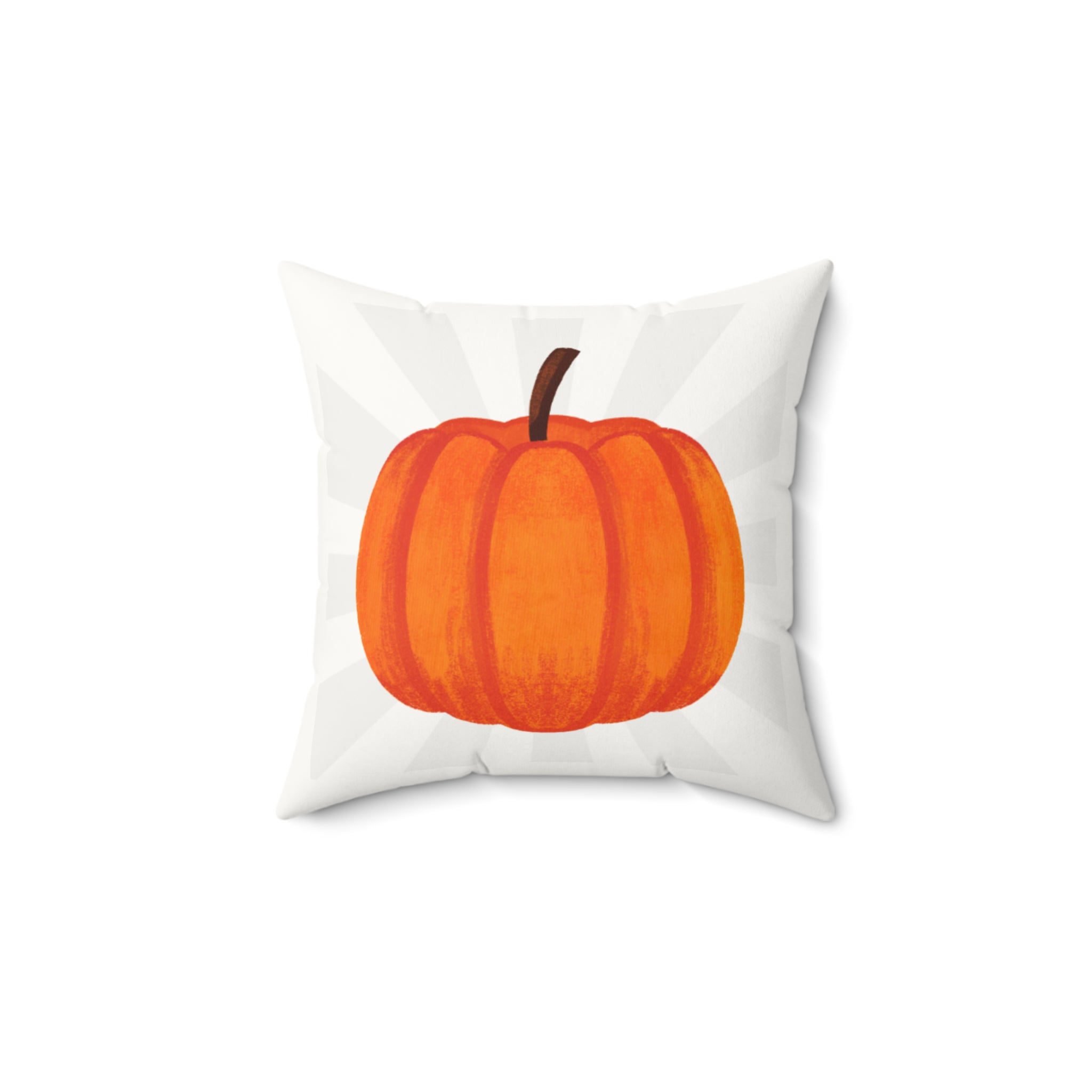 Fall Pumpkin Faux Suede Square Pillow