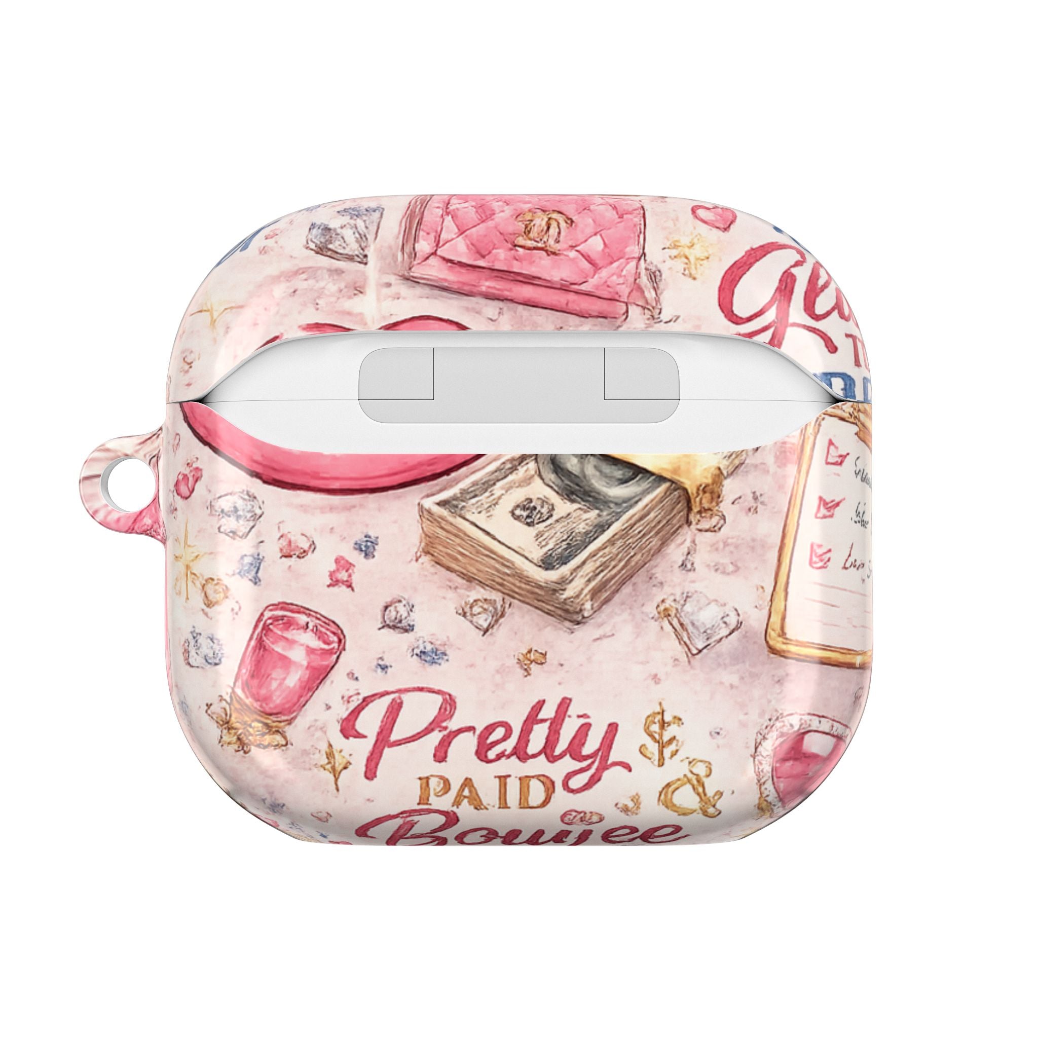 Pretty Paid Pink Glam Wallet & Lip AirPod Case