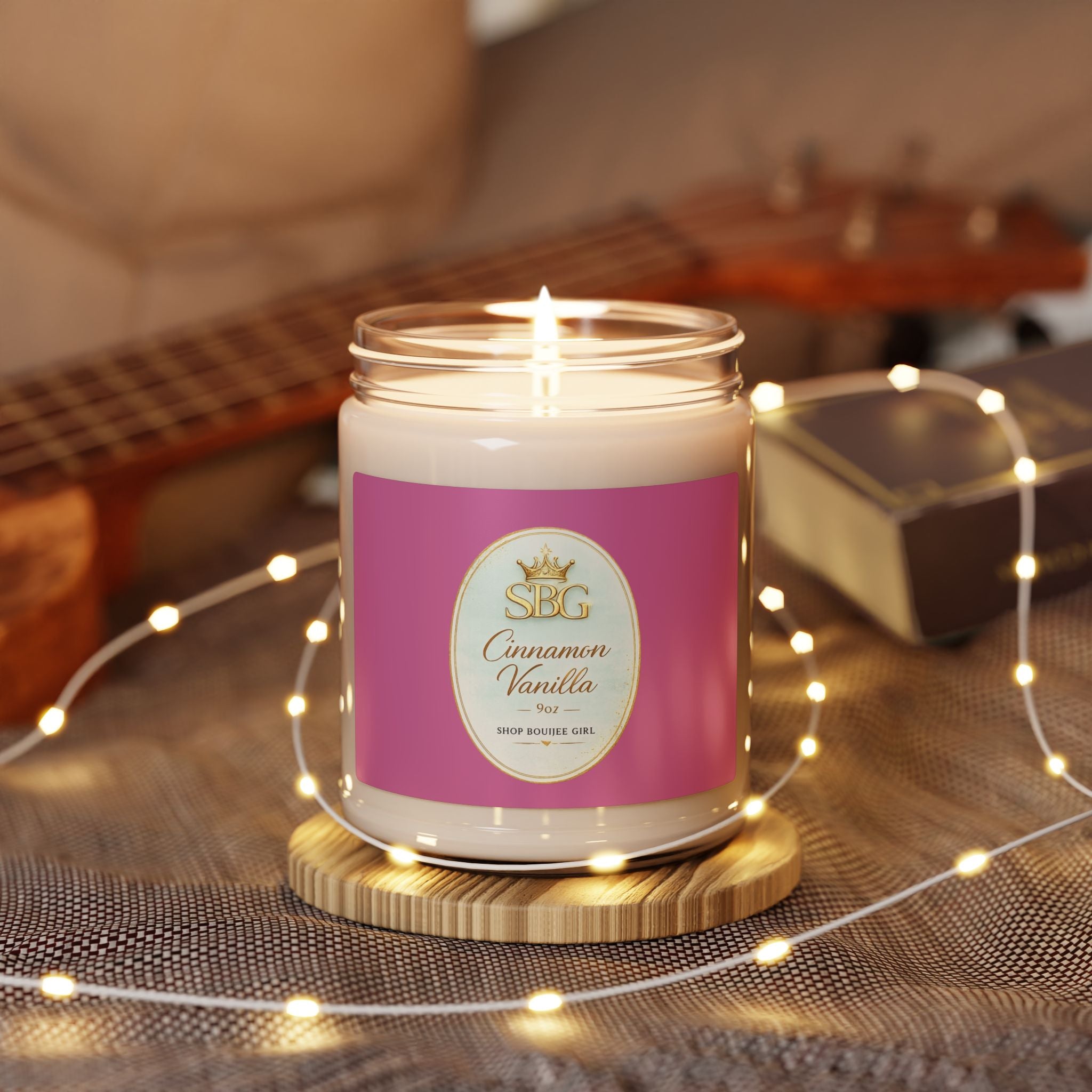 Cinnamon Vanilla Soy Candle — 9oz Scented Jar