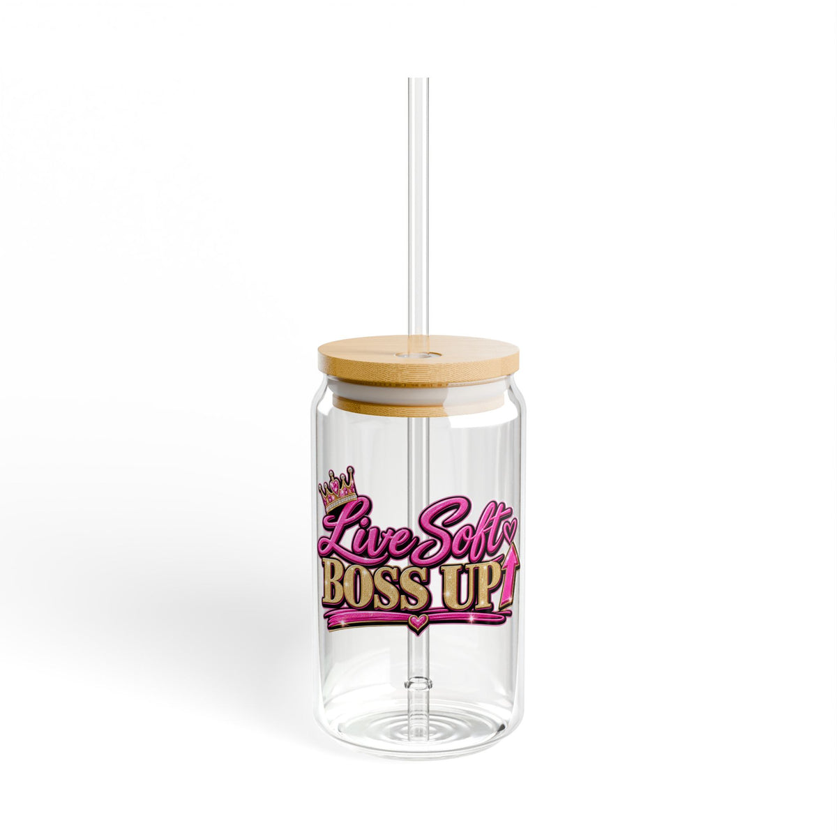 Live Soft Boss Up 16 oz Sipper Glass