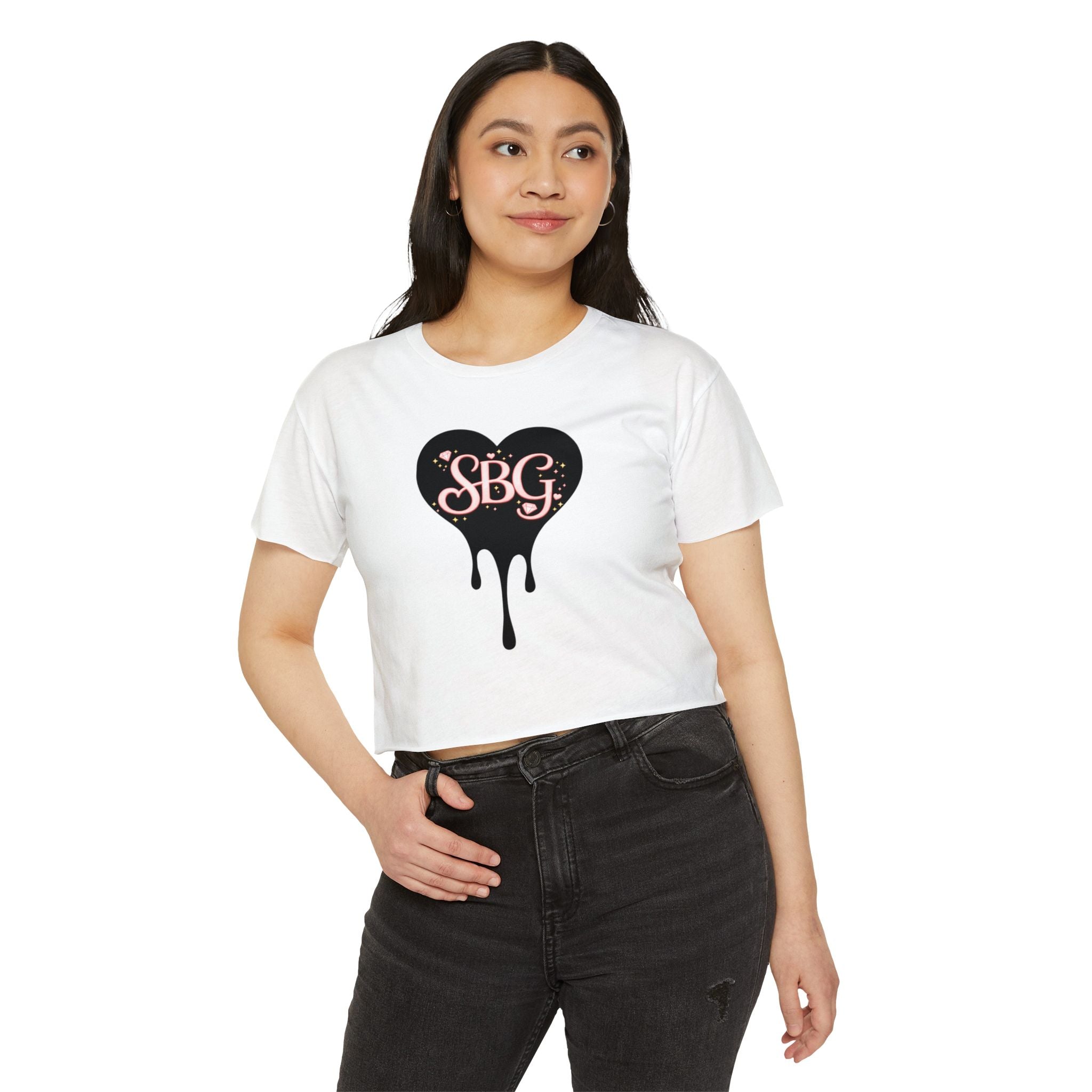 SBG Drip Heart Crop Top