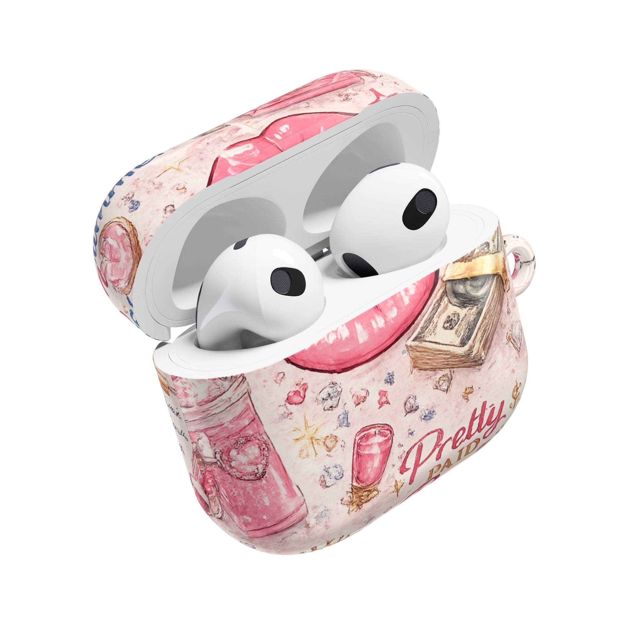 Pretty Paid Pink Glam Wallet & Lip AirPod Case