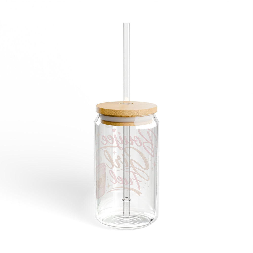 Bouijee Girl Fuel Glass Canister Tumbler with Straw – 16oz