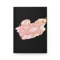 Pretty Thoughts Hardcover Journal — Pink Glitter Script Notebook for Daily Gratitude & Personal Notes