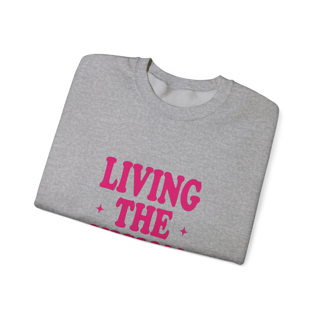 Living The Vision Era Sweatshirt | Y2K slogan, nostalgic typography