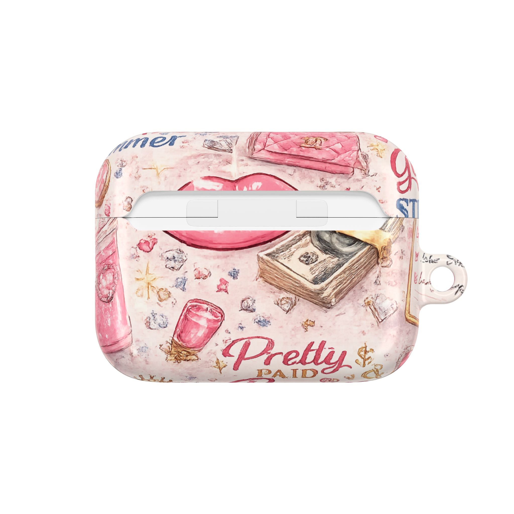 Pretty Paid Pink Glam Wallet & Lip AirPod Case