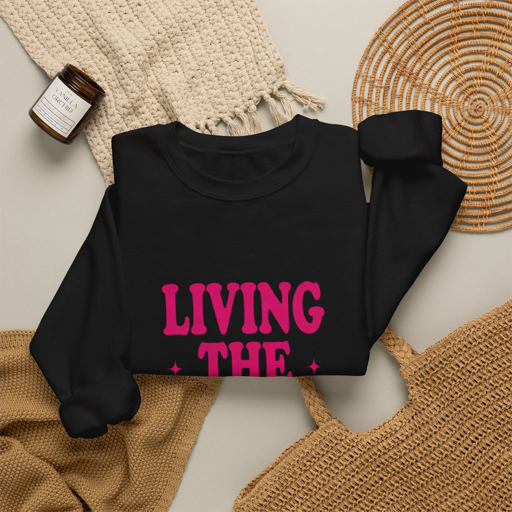 Living The Vision Era Sweatshirt | Y2K slogan, nostalgic typography