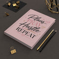 Hardcover Journal — "Plans Pray Hustle Repeat" Motivational Pink Planner