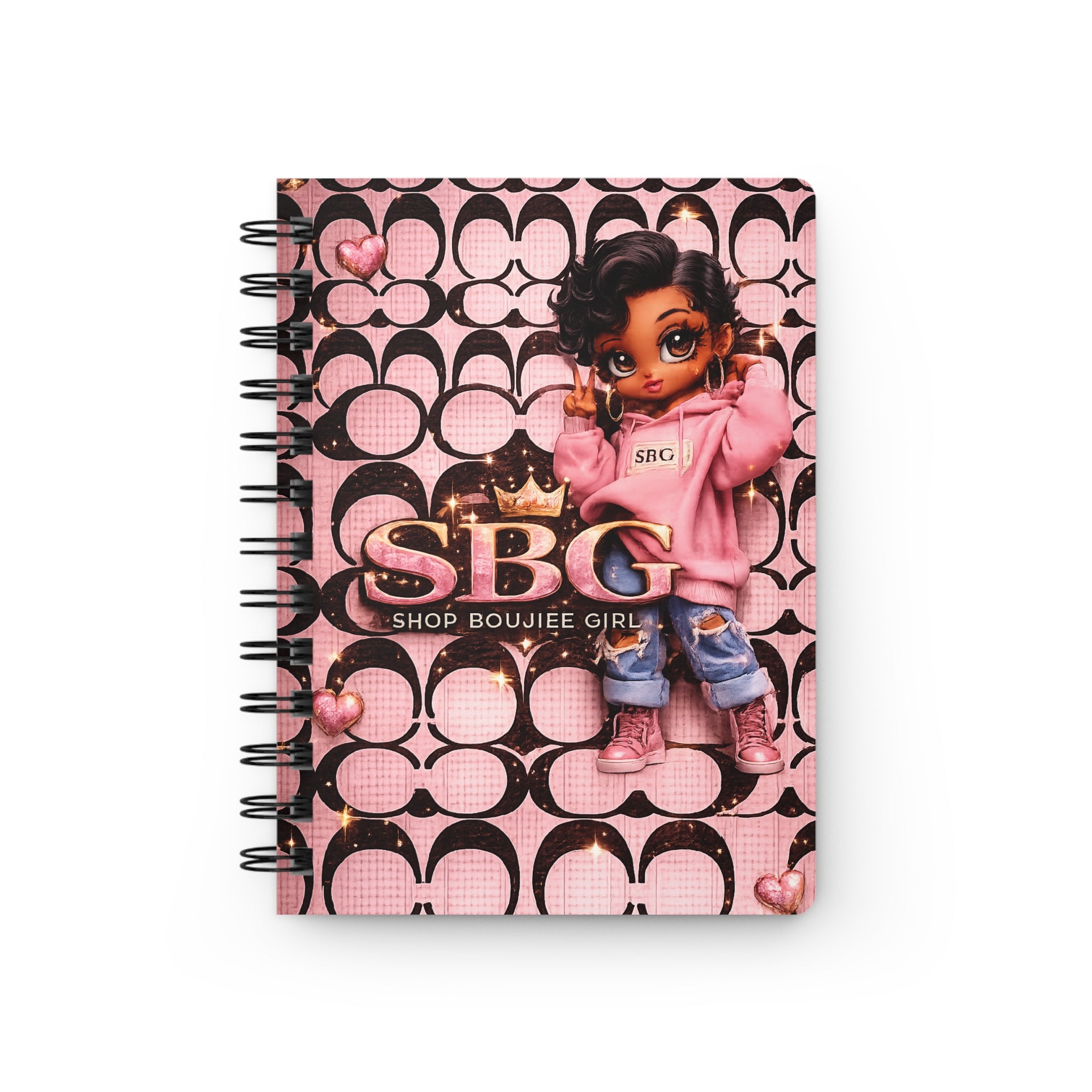 SBG Shop Bouijee Girl Pink Cute Girl Spiral Notebook