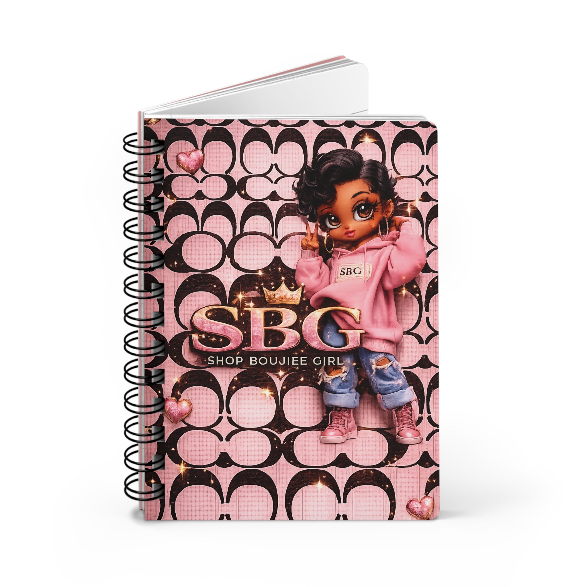 SBG Shop Bouijee Girl Pink Cute Girl Spiral Notebook