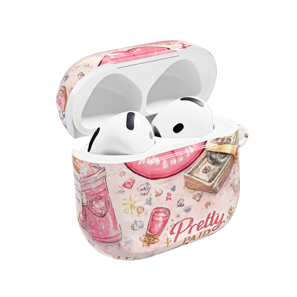 Pretty Paid Pink Glam Wallet & Lip AirPod Case