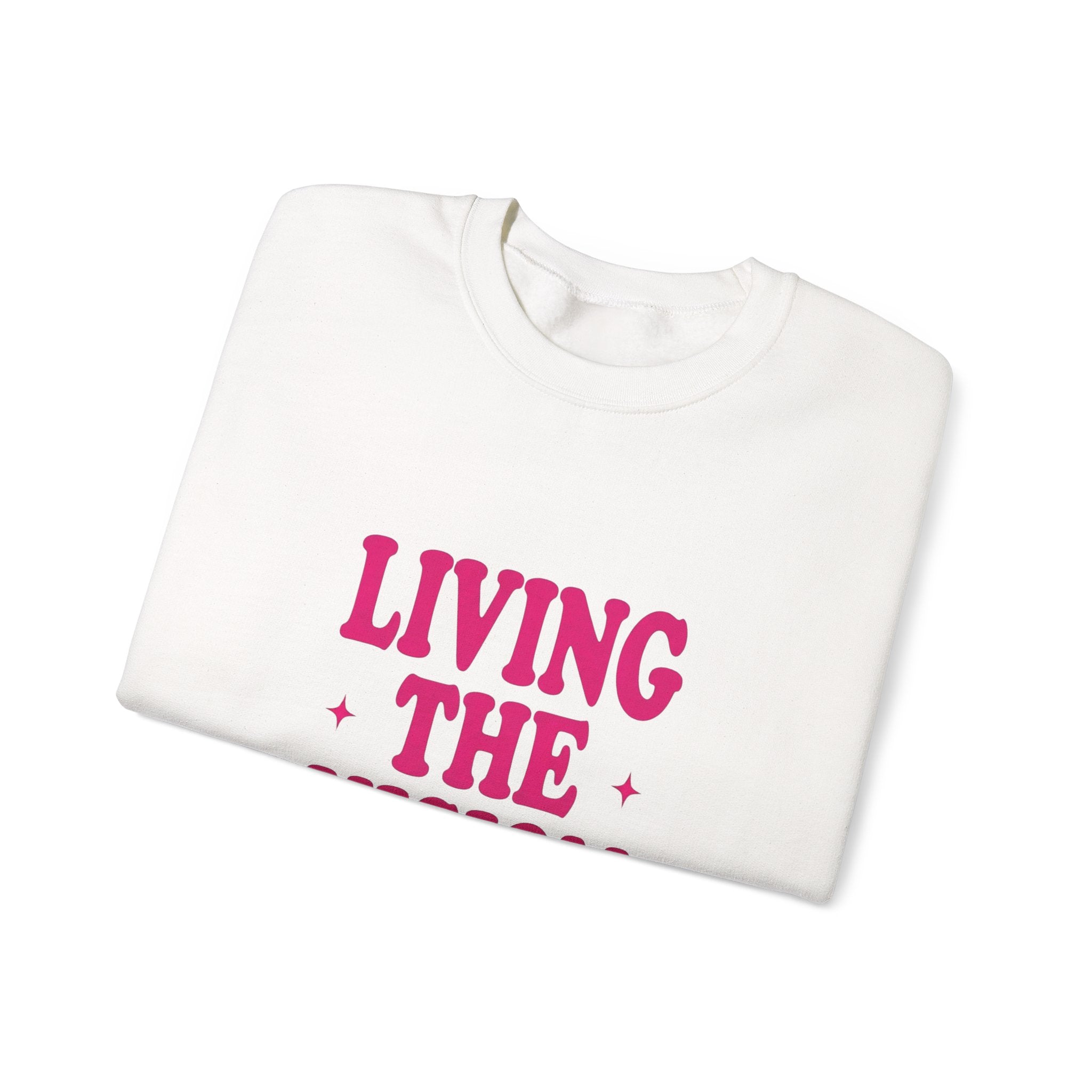 Living The Vision Era Sweatshirt | Y2K slogan, nostalgic typography