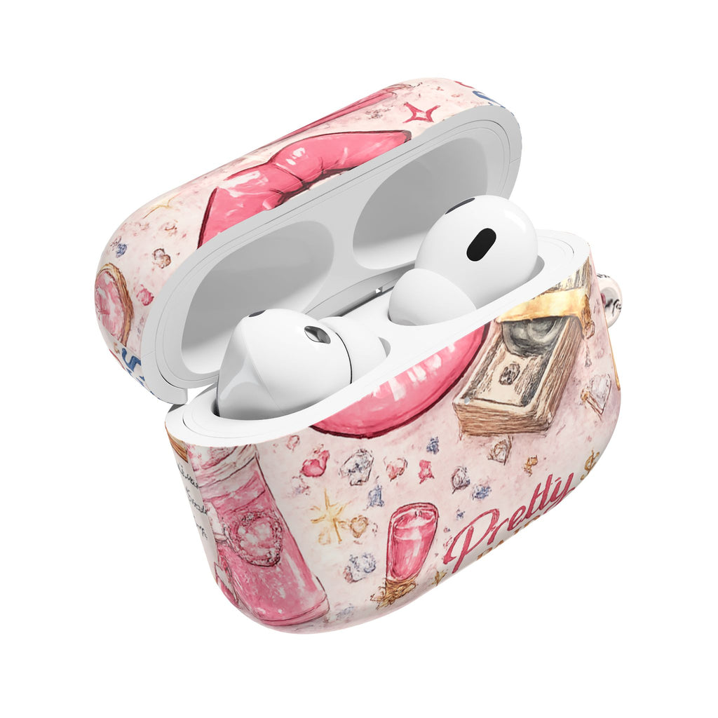 Pretty Paid Pink Glam Wallet & Lip AirPod Case