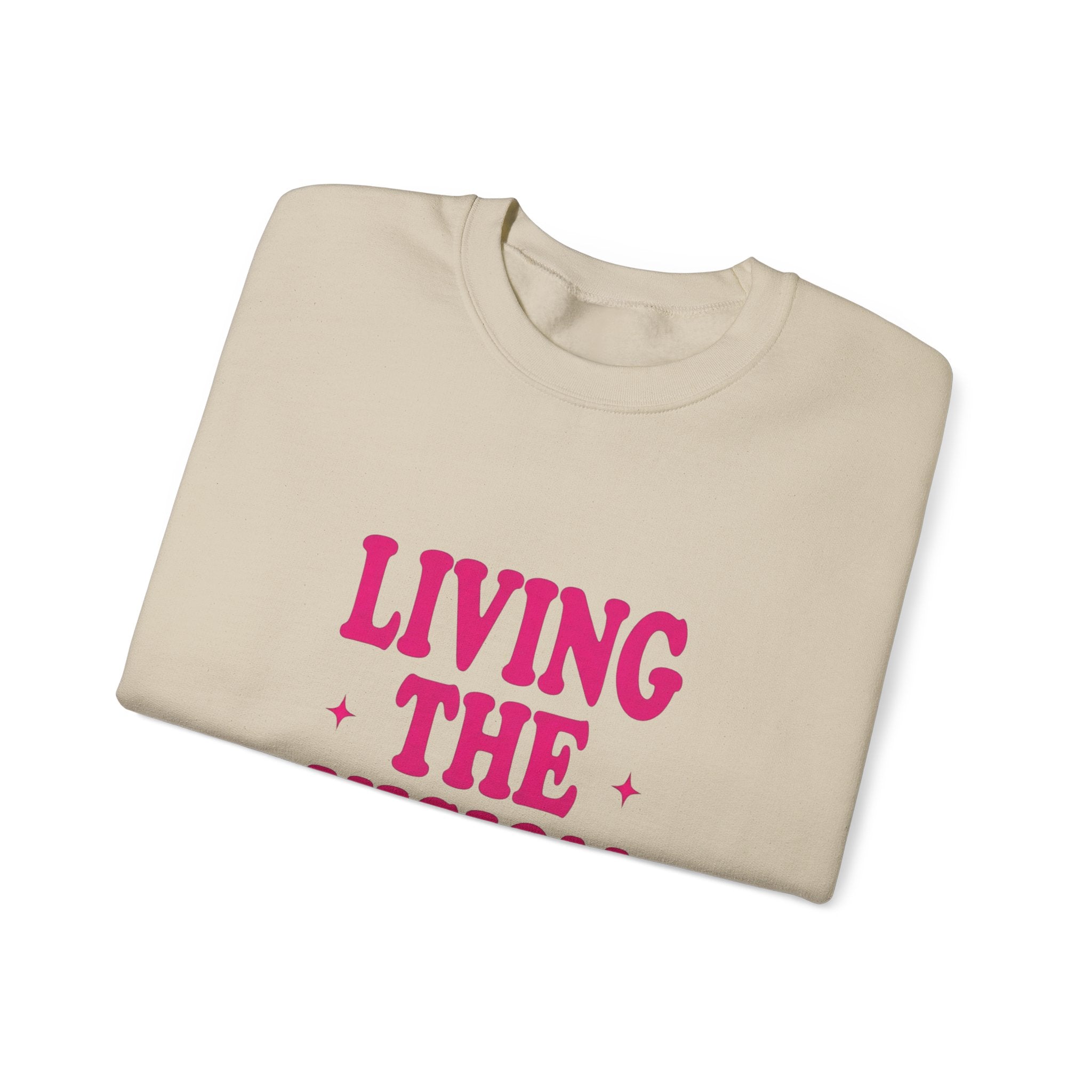 Living The Vision Era Sweatshirt | Y2K slogan, nostalgic typography