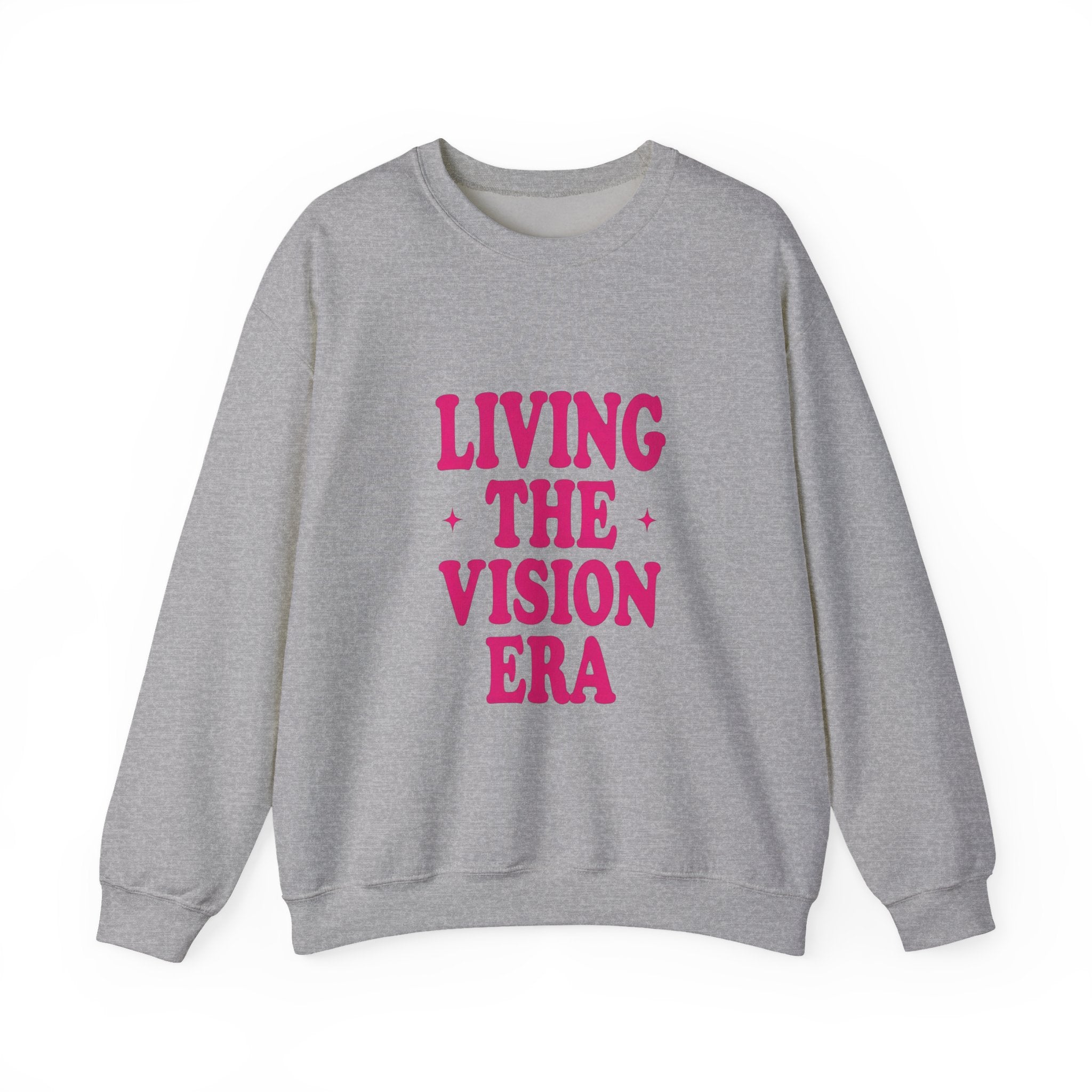 Living The Vision Era Sweatshirt | Y2K slogan, nostalgic typography