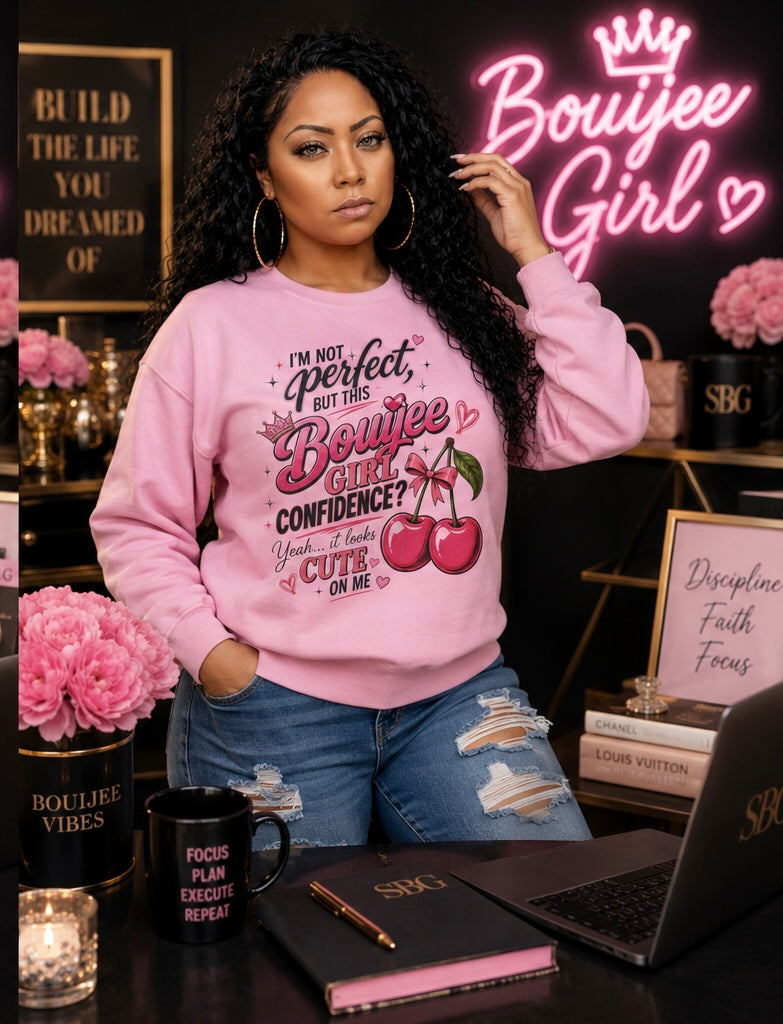 Bouijee Girl Confidence Pink Sweatshirt