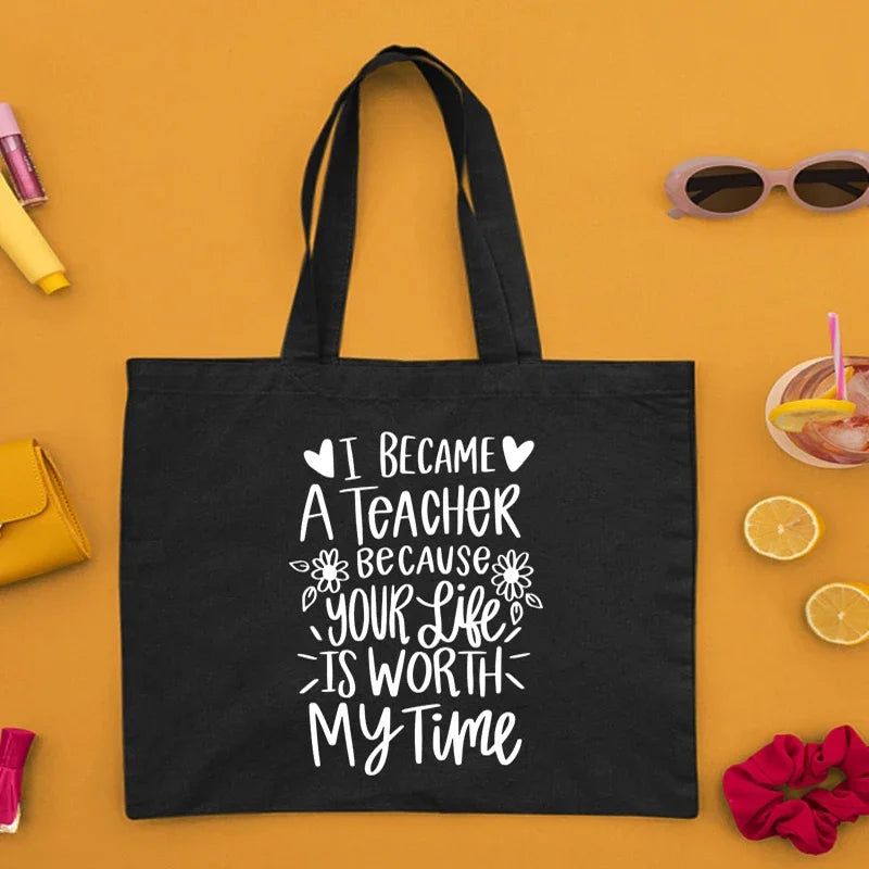 Teacher Canvas Tote Bag