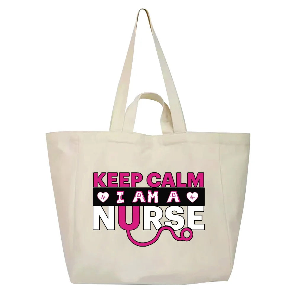 Keep Calm I’m a Nurse Canvas Tote Bag