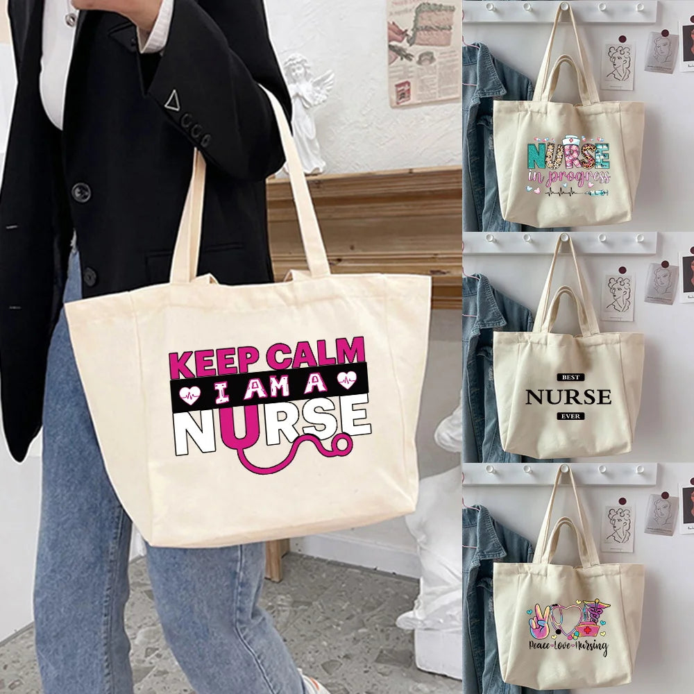 Keep Calm I’m a Nurse Canvas Tote Bag