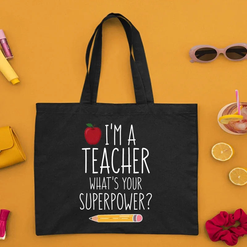 Teacher Canvas Tote Bag
